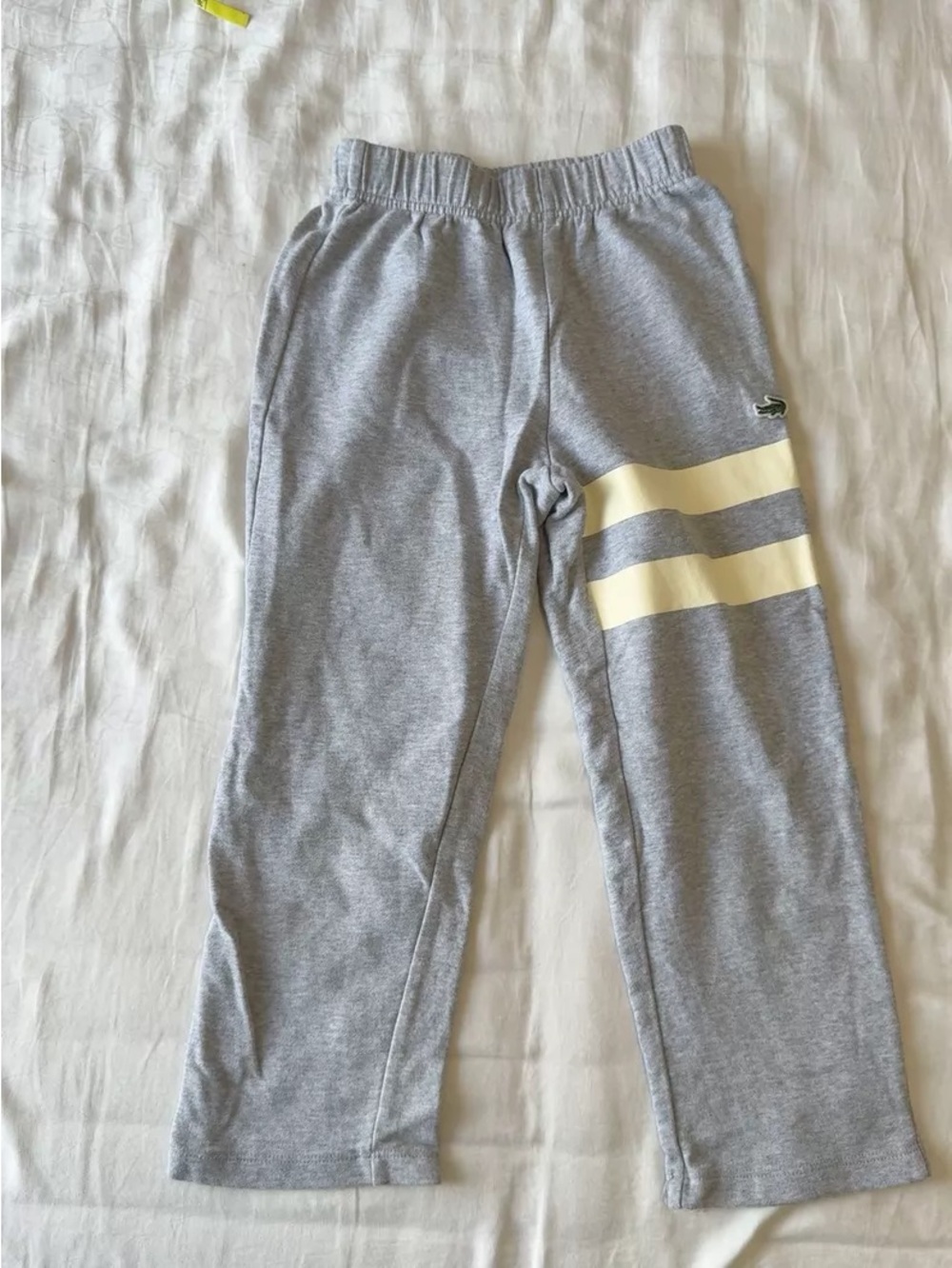 Kids Grey Sweatpants with Cream Stripe